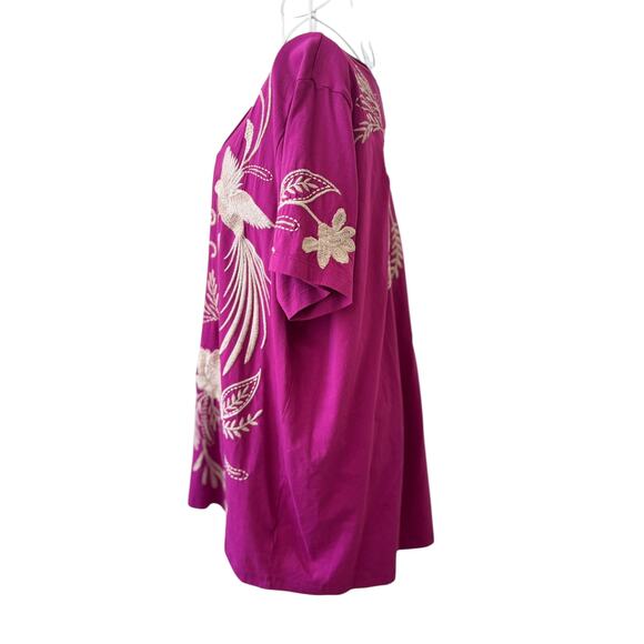 NWT Johnny Was Frankie Tee Pink Floral Embroidered Size XL - Picture 2 of 7